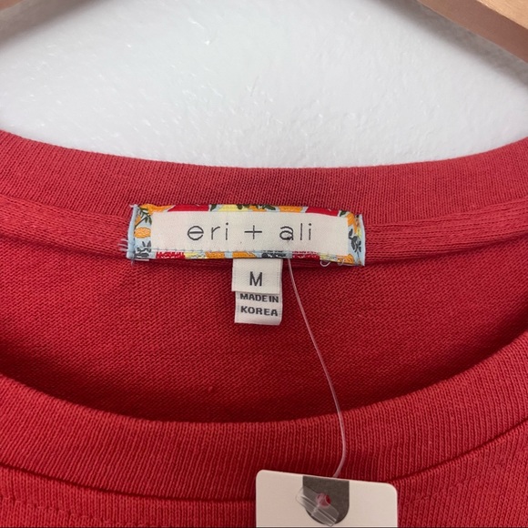 Anthropologie Eri + Ali Orange & White Layered Poplin Sweatshirt NWT - Picture 4 of 6